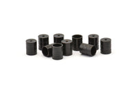Black End Cap, 25 Oxidized Black Brass End Cap , Cord Tip - 5mm Cord End - (6x7.50mm) B0061 S907
