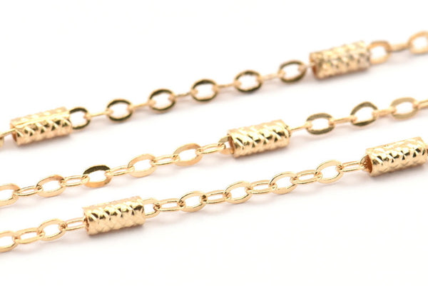 Brass Solder Chain, 5 Meters - 16.5 Feet Gold Tone Soldered Chain, Bar Chain (1.6x2.2mm) Z183