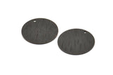 Black Round Tag, 6 Oxidized Black Brass Round Textured Stamping Blanks With 1 Hole (20x0.80mm) D0641 S945