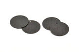 Black Round Tag, 6 Oxidized Black Brass Round Textured Stamping Blanks With 1 Hole (20x0.80mm) D0641 S945