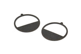 Black Round Charms, 8 Oxidized Back Brass Round Charms With 1 Loop, Pendants, Earrings, Findings (26x0.80mm) D0595 S943