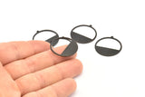 Black Round Charms, 8 Oxidized Back Brass Round Charms With 1 Loop, Pendants, Earrings, Findings (26x0.80mm) D0595 S943