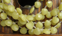 Olive Jade 10mm Onion drops Faceted Gemstone Beads Full Strand 15.5 inches 31pcs G65 T020