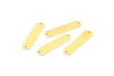 Rectangle Brass Blanks, 24 Raw Brass Rectangle Stamping Blanks, Pendants With 2 Holes (35x8x0.80mm) A1113