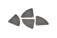 Black Geometric Charm, 6 Oxidized Black Brass Fan Connectors With 2 Holes, Earrings, Findings (18x26x0.60mm) D904 S957