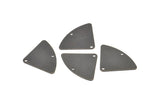Black Geometric Charm, 6 Oxidized Black Brass Fan Connectors With 2 Holes, Earrings, Findings (18x26x0.60mm) D904 S957