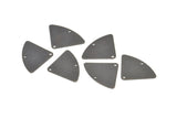 Black Geometric Charm, 6 Oxidized Black Brass Fan Connectors With 2 Holes, Earrings, Findings (18x26x0.60mm) D904 S957