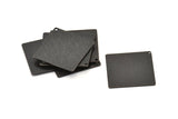 Black Square Charm, 4 Oxidized Black Brass Textured Square Stamping Blanks With 1 Hole, Pendants, Earrings (25x0.80mm) D0796 S962