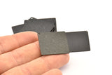 Black Square Charm, 4 Oxidized Black Brass Textured Square Stamping Blanks With 1 Hole, Pendants, Earrings (25x0.80mm) D0796 S962