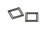 Black Square Charm, 12 Oxidized Black Brass Square Connectors With 1 Hole (21x0.80mm) D874 S961