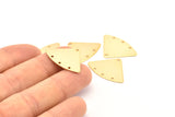 Gold Geometric Charm, 4 Gold Plated Brass Fan Connectors With 4 Holes, Earrings, Findings (18x26x0.60mm) D902 Q0777