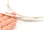 Noodle Curved Tubes, 6 Antique Silver Plated Brass Curved Tubes (6x140mm) Bs 1628 H0784