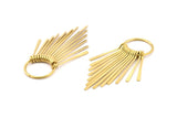 Brass Fringed Earring, 2 Raw Brass Fringed Trim Earring With 1 Loop, Pendants, Findings (62x20mm) E293