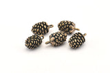 Kozalaklı Koni Kolye, 1 Oksitlenmiş Bronz Kozalaklı Koni Tılsımı, Kolye Uçları, Küpeler, Buluntular (22x11mm) N0863