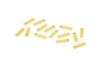 Tiny Rectangle Bar, 250 Raw Brass Rectangle Stamping Blanks with 1 Hole, Necklace Finding (10x2.5x0.40mm) A1120