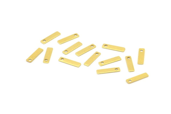 Tiny Rectangle Bar, 250 Raw Brass Rectangle Stamping Blanks with 1 Hole, Necklace Finding (10x2.5x0.40mm) A1120