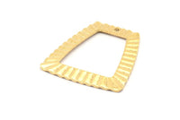 Brass Rectangle Charm, 4 Raw Brass Rectangle Charms With 1 Hole, Pendants, Earrings, Findings (36x34x1mm) D895