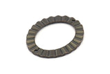 Black Oval Charm, 4 Oxidized Brass Black Wavy Oval Connectors With 2 Holes, Findings (33x28x1mm) D917 S929
