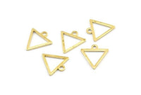 Brass Triangle Charm, 50 Raw Brass Triangle Charms With 1 Loop (12x11.5x0.8mm) BS 2259