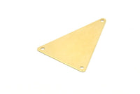 Pirinç Üçgen Charm, 3 Delikli 24 Ham Pirinç Üçgen Damgalama Boşluğu, Küpeler, Bulgular (35x25mm) A1156