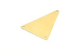Pirinç Üçgen Charm, 3 Delikli 24 Ham Pirinç Üçgen Damgalama Boşluğu, Küpeler, Bulgular (35x25mm) A1156