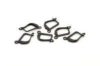 Plain Leverback Earring, 50 Oxidized Black Brass Plain Leverback Earring Findings (13x10mm) Brsl 90 A0961 S965