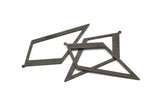 Black Diamond Charm, 6 Oxidized Black Brass Rhombus Charms With 1 Loop, Pendants, Earrings, Findings (52x26x0,60mm) D853 S934