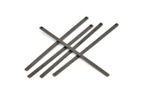 Black Bar Charms, 12 Oxidizd Black Brass Bars With 1 Hole (60x2x1mm) A0868 S935