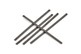 Black Bar Charms, 12 Oxidizd Black Brass Bars With 1 Hole (60x2x1mm) A0868 S935
