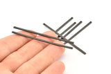 Black Bar Charms, 12 Oxidizd Black Brass Bars With 1 Hole (60x2x1mm) A0868 S935