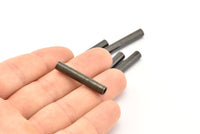 Industrial Tube Beads, 6 Oxidized Black Brass Industrial Tube Findings (30x5mm) D0183 S936
