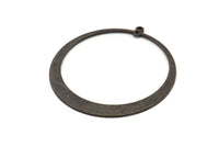 Siyah Daire Charm, 2 Oksitlenmiş Siyah Pirinç Daire Charm, 2 Halka, Küpeler, Bulgular (48x45x1mm) D870 S160