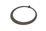 Siyah Daire Charm, 2 Oksitlenmiş Siyah Pirinç Daire Charm, 2 Halka, Küpeler, Bulgular (48x45x1mm) D870 S160