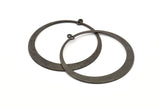 Siyah Daire Charm, 2 Oksitlenmiş Siyah Pirinç Daire Charm, 2 Halka, Küpeler, Bulgular (48x45x1mm) D870 S160