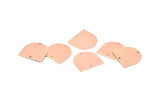 D Shaped Charm, 4 Rose Gold Plated Brass Textured D Shaped Connectors With 2 Holes, Earrings, Findings (16x17x0.60mm) D919