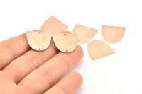 D Shaped Charm, 4 Rose Gold Plated Brass Textured D Shaped Connectors With 2 Holes, Earrings, Findings (20x20x0.50mm) D0809