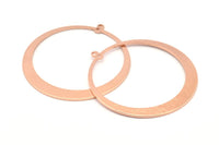 Rose Gold Circle Charm, 2 Rose Gold Plated Brass Textured Circle Charm With 2 Loops, Earrings, Findings (48x45x1mm) D0808