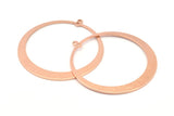 Rose Gold Circle Charm, 2 Rose Gold Plated Brass Textured Circle Charm With 2 Loops, Earrings, Findings (48x45x1mm) D0808