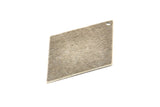 Silver Diamond Charm, 6 Antique Silver Plated Brass Textured Diamond Stamping Blanks With 1 Hole, Earrings (44x29x0,40mm) D912 H0797