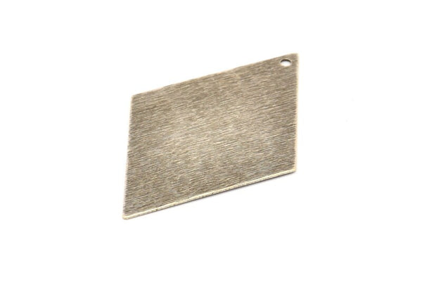 Silver Diamond Charm, 6 Antique Silver Plated Brass Textured Diamond Stamping Blanks With 1 Hole, Earrings (44x29x0,40mm) D912 H0797