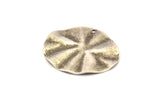 Silver Wavy Disc, 6 Antique Silver Plated  Brass Wavy Disc Charms With 1 Hole, Earrings, Findings (29x25x0.60mm) D0834 H0806