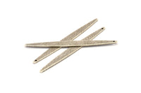 Silver Necklace Bar, 6 Antique Silver Plated Brass Textured Bar Charms With 1 Hole, Earrings, Pendants (62x6x1mm) D0697 H0808