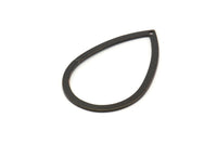Black Drop Charms, 12 Oxidized Black Brass Drop Charms With 1 Hole, Earring Charms, Findings (36x24x0.80mm) D0605 S944