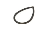 Black Drop Charms, 12 Oxidized Black Brass Drop Charms With 1 Hole, Earring Charms, Findings (36x24x0.80mm) D0605 S944