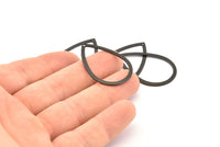 Black Drop Charms, 12 Oxidized Black Brass Drop Charms With 1 Hole, Earring Charms, Findings (36x24x0.80mm) D0605 S944