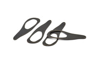 Black Irregular Charm, 6 Oxidized Black Brass Irregular Shape Charm Earrings With 1 Hole, Findings (43x14x1mm) D840 S942