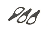 Black Irregular Charm, 6 Oxidized Black Brass Irregular Shape Charm Earrings With 1 Hole, Findings (43x14x1mm) D840 S942