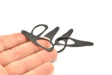 Black Irregular Charm, 6 Oxidized Black Brass Irregular Shape Charm Earrings With 1 Hole, Findings (43x14x1mm) D840 S942