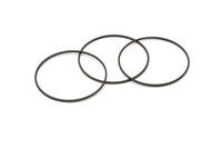 Black Circle Connectors, 6 Oxidized Black Brass Circle Connectors (42x1x1mm) Bs 1085 S660