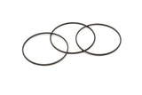Black Circle Connectors, 6 Oxidized Black Brass Circle Connectors (42x1x1mm) Bs 1085 S660